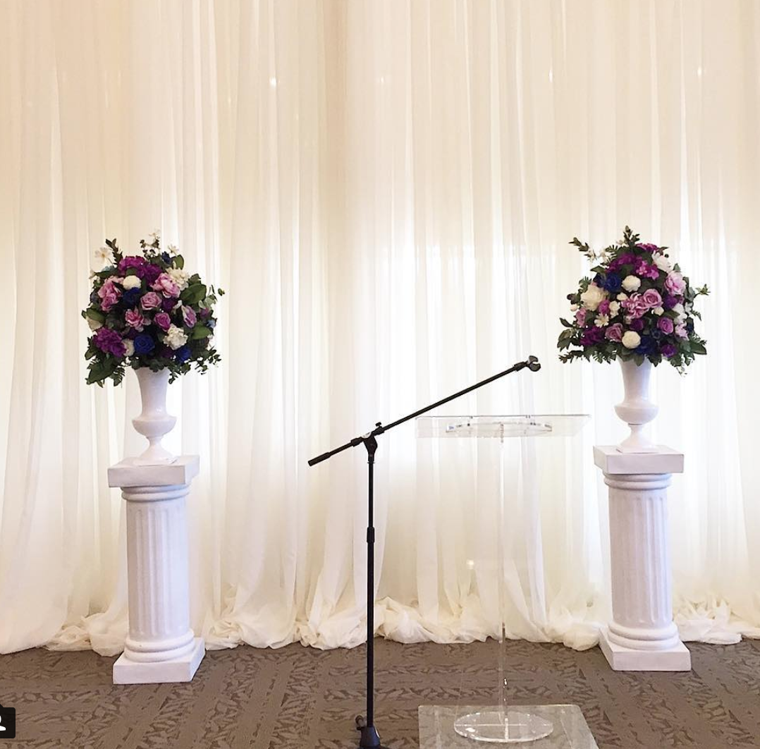 White Roman Column Pedestal Pillar Rental VintageBash