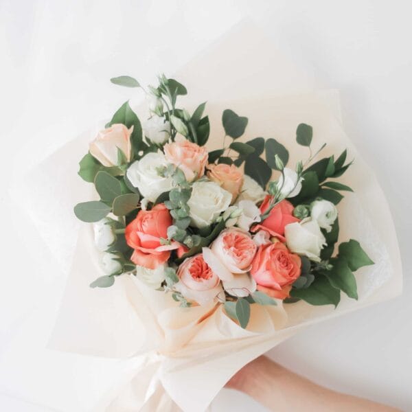 Peach Coral Fresh Bouquet Delivery Toronto